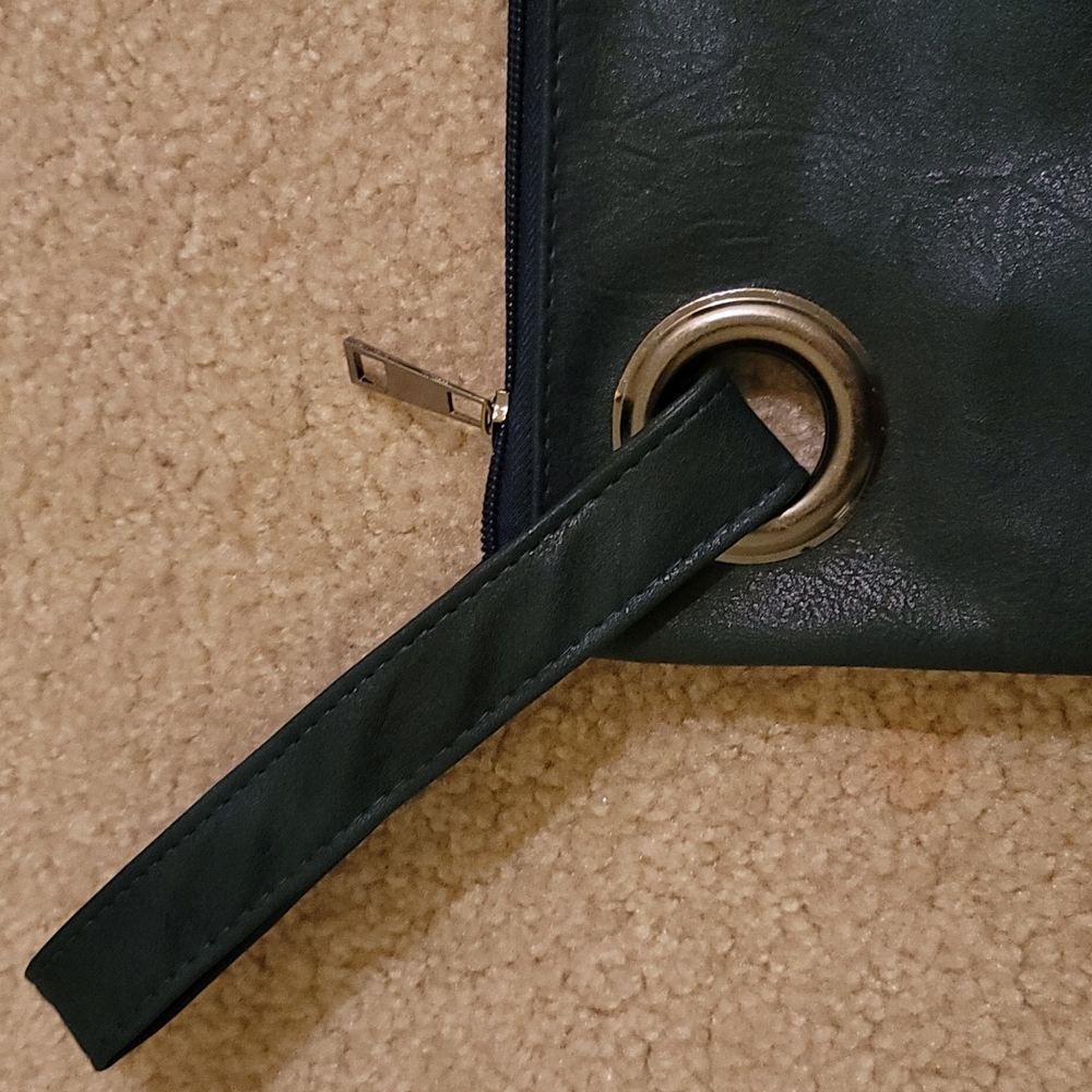 New BOUTIQUE Indigo Clutch Purse Fx Leather - Picture 2 of 7